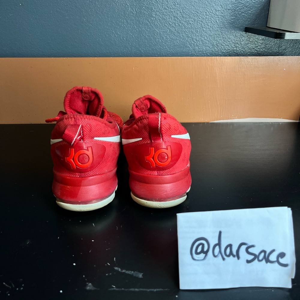 2016 Nike Air Zoom KD Durant 9 Flyknit Red White Shoes - Picture 4 of 6